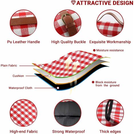 Couverture de pique-nique de plage de plage, imperméable pique-nique de