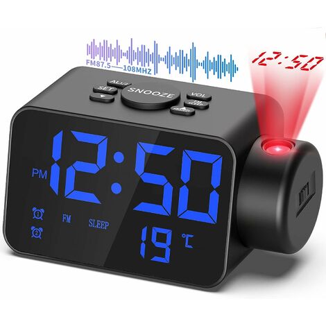 Radio Reveil Digital avec Chargement sans Fil Qi, Port de Chargement USB,  Radio FM, Réveil Matin Enceinte Bluetooth, Double Alarme et Affichage à LED  (Gris) : : High-Tech