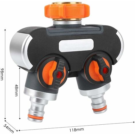Kit Répartiteur D'eau 2 Voies Pour Tuyau D'arrosage - 2 Distributeurs 3/4 Avec Valves + 6 Raccords 1/2 - Parfait Pour Jardin Et Potager