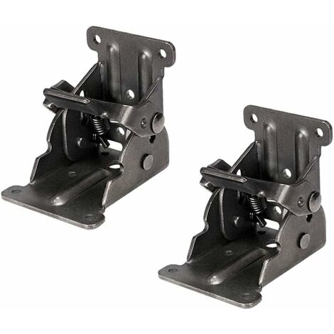 2Pcs Charnières Autobloquantes,Charnière pour Pieds à Rabat de Meuble Pliant,Support Pliable Raccords de Jambe et Accolade, Pour Table, Lit et Mobilier à Mécanisme (1/5)