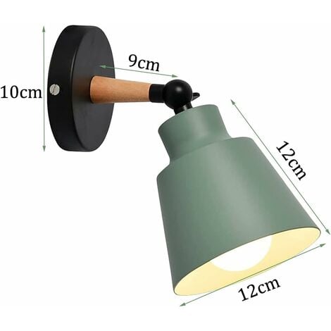 2 Packs Appliques Murales Vintages Industrielles Plafonniers Luminaires E27 en Métal Réglable Lampe Murale Interieur Rétro pour Chambre Cuisine Restaurant (Vert)