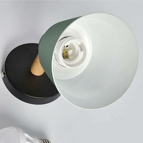 2 Packs Appliques Murales Vintages Industrielles Plafonniers Luminaires E27 en Métal Réglable Lampe Murale Interieur Rétro pour Chambre Cuisine Restaurant (Vert)