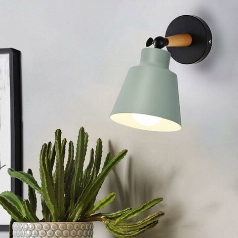 2 Packs Appliques Murales Vintages Industrielles Plafonniers Luminaires E27 en Métal Réglable Lampe Murale Interieur Rétro pour Chambre Cuisine Restaurant (Vert)