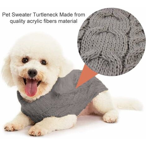 Pull-Overs pour Chiens, Pull pour Chien, Pull pour Chien Moyen, Pull d'hiver pour Chien, pour Animaux domestiques Temps Froid Manteaux vêtements de Mode col roulé Tricot Tricots Outwear (L)