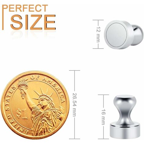 Aimants Néodyme Wukong 12x16mm - 12 Pièces Dorées - Super Puissants Pour Frigo, Tableau Blanc