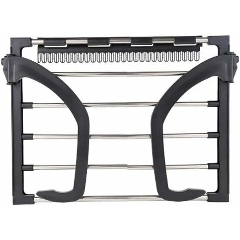 Osqi – Séchoir à linge mural repliable en acier inoxydable pour radiateur – Usage intérieur et extérieur – Design élégant et compact – Noir (1/5)