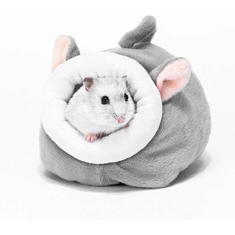 Hamster Petit Nid de Coton Hiver Sommeil Nid Maison Coton Nid De Lapin d'hiver Chaud Nid de Couchage en Coton pour Petit Animal Mini Hérisson, Gris (1/4)