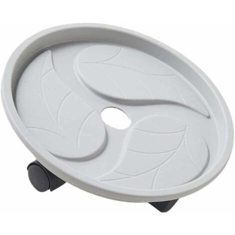 Jardinière Mobile Ronde de Caddy de Plante, avec roulettes Mobiles, Plateau de Chariot Mobile, Support de Pot de Fleur intérieur extérieur, Gris,23.8cm