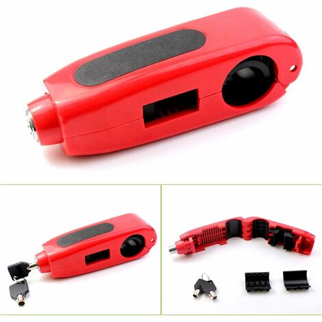 Verrou Antivol De Guidon Pour Moto – Rouge, Réglable, En Alliage D'aluminium