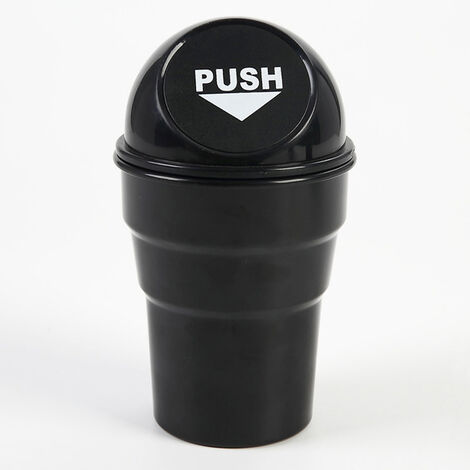 Véhicule automobile porte-gobelet poubelle petite mini poubelle voiture poubelle poubelle pour voiture bureau maison (noir) (1/5)