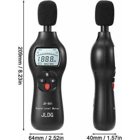 Sonomètre 30130dB 11 "LCD Professionnel Sonomètre Décibelmètre Décibel/ Température/Humidité Avec Alarme Et Câble USB Pour Bureau à Domicile école Bar Usine