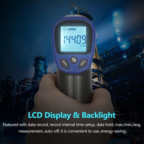 Tachomètre numérique Laser Handheld RPM METER Speedmètre (2,5-999999RPM Mesure Plage) avec écran Tachomètre numérique Laser Handheld RPM METER Speedmètre (2,5-999999RPM Mesure Plage) avec écran