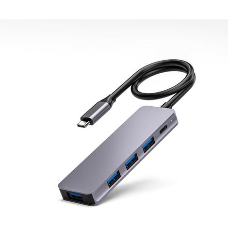 Hub USB 3.0 avec 4 ports USB-A - alimentation USB-C supplémentaire - noir