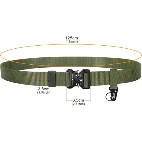 Ceinture Tactique Militaire JASGOOD - Nylon 1000D - Boucle à Dégagement Rapide - Noire