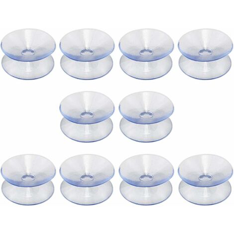 Ventouses double face compatibles avec dessus de table en verre, 10 ventouses sans crochets, ventouses pour miroir multifonctionnel, double face en verre antidérapant(30mm)
