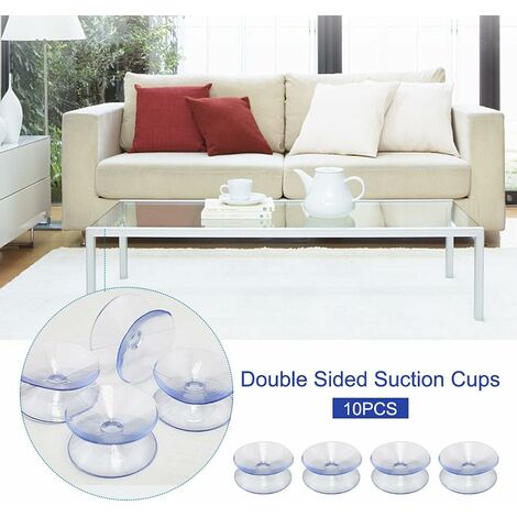 Lot De 12 Ventouses Transparentes Double Face 4 Cm - Support Adhésif PVC Pour Miroir, Table En Verre, Fenêtre