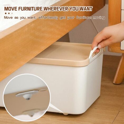 Lot De 4 Roulettes Auto-adhésives – Rotation 360°, 3 Billes En Nylon, Couleur Blanche, Marque Uxcell