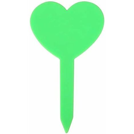 100Pcs Couleurs Label De Jardinage en Forme De Coeur De Matériel De PVC De Label De Plante Résistant à l'eau Durable(Vert) (1/5)
