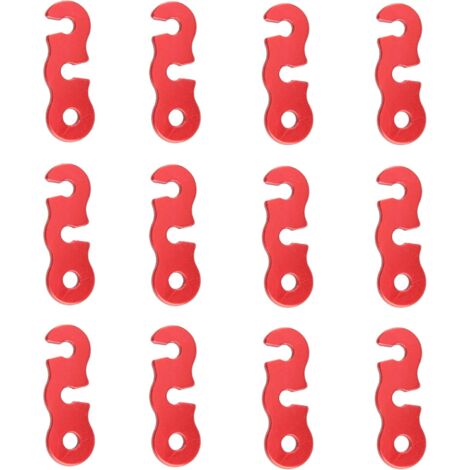 12Pcs Tendeur de Corde Tendeur Camping en Alliage d'Aluminium Crochet Ajusteur de Corde Durable Antidérapant pour Tente Bâche Randonnée Camping (1/5)