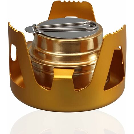 Mini Brûleur à Alcool Portable en Alliage d'aluminium Mini Réchauds de Camping à Gaz Ultraléger Brûleur à Alcool en Laiton pour Randonnée Camping Pique Nique (1/5)