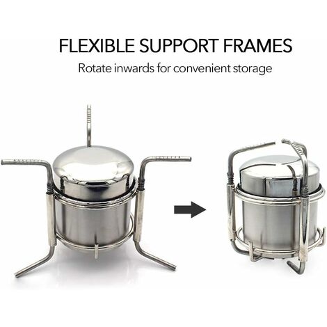 Support Réchaud à Alcool En Acier Inoxydable – Base Pour Brûleur De Camping