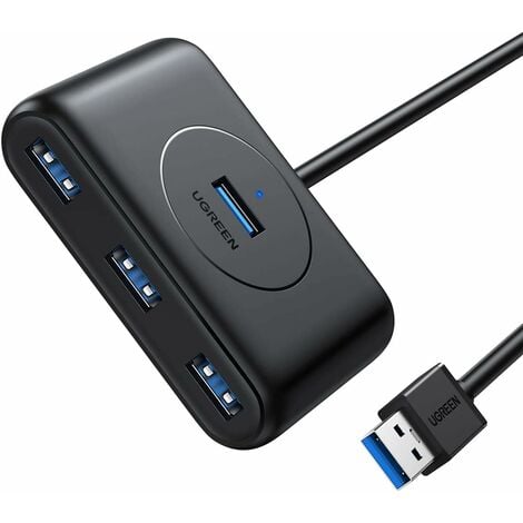 Hub USB 3.0 vers 4 Ports USB 5Gbps Super Vitesse Adaptateur Hub Multiple USB  Compatible avec