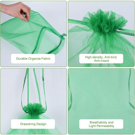 Sachet En Organza Vert - 1 Seul Sachet, Neuf, Pour Mariage, Décoration Ou Cadeaux