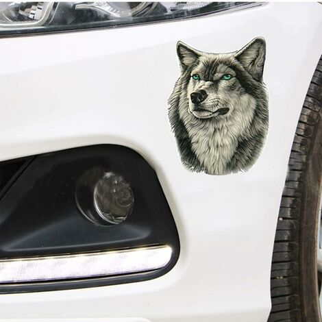 4pcs Loup Stickers Autocollants Voiture Personnalisé Autocollant Capot ...