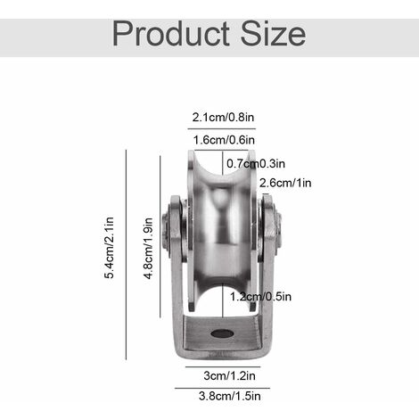 Poulie Simple 25 Mm Acier Inoxydable 304 - Poulie De Levage Et Suspension Pour Corde, Grue, Bateau, Charge Lourde