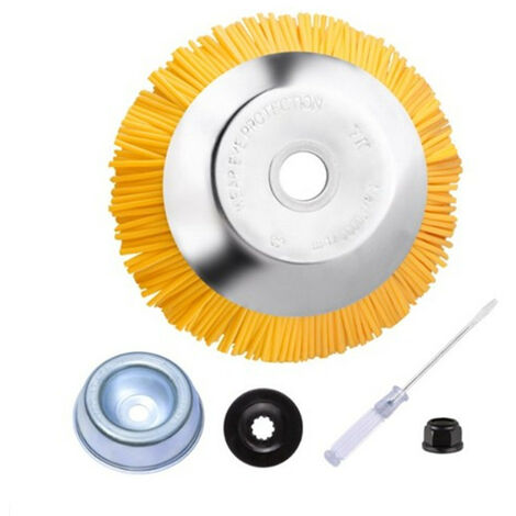 Brosse anti-mauvaises herbes en nylon - Brosse ronde universelle pour débroussailleuse - Outils de jardin durables - 200 mm x 25,4 mm (1/5)