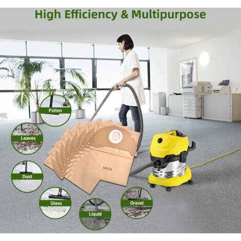 Lot De 20 Sacs Pour Aspirateur Kärcher – Modèles 6.904-322, A 2054, MV 2, WD 2