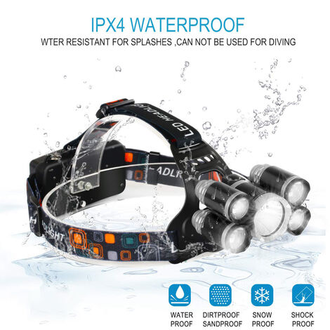 Lampe Frontale LED,10000 Lumens Lampe Frontale Rechargeable 10LED 10 Modes IPX4 Étanche 90° Réglable Lampe Frontale Mains Libres. - Sport Lampe Frontale LED,10000 Lumens Lampe Frontale Rechargeable 10LED 10 Modes IPX4 Étanche 90° Réglable Lampe Frontale Mains Libres. - Sport