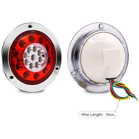 Feu Arrière LED Rond Rétro Moto 12V – Feu Stop & Position Universel, Style Vintage, Étanche & Ultra Lumineux