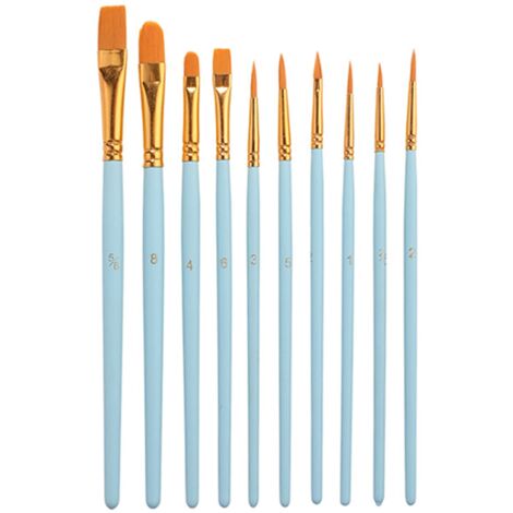 Set De 4 Pinceaux Plats Pour Peinture - Tailles 2, 4, 6, 8 - Acrylique, Aquarelle, Huile, Gouache