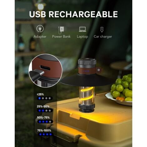 Lampe De Camping LED Rechargeable Par USB 60 W Ultra Lumineuse Pour Extrieur Lampe De Recherche Super Lumineuse Avec Arceau Pour Camping Randonne Camping 52573990