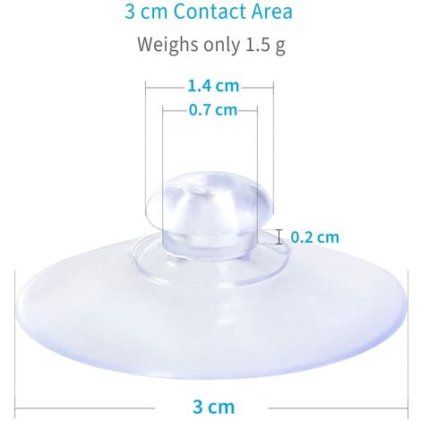 Ventouses transparente en plastique Fix petite ø3,2 cm (x 15)