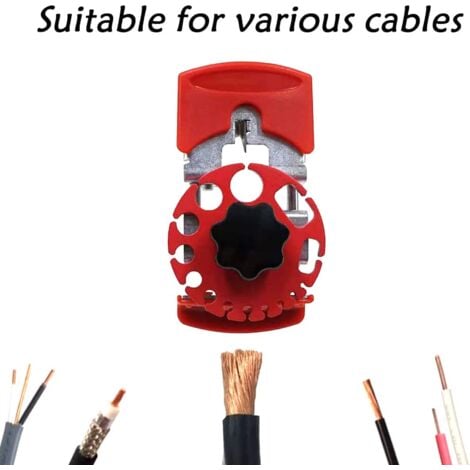 Denudeur Cable Electrique Manuelle multifonctionnelle Machine à dénuder Le  cuivre à Main avec Profondeur réglable, rouge，7.5x7.5x12CM