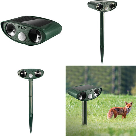 Répulsif Chat Ultrason Solaire - LED Clignotante - Détecteur Mouvement PIR - Étanche IP44 - Pour Jardin Et Cour