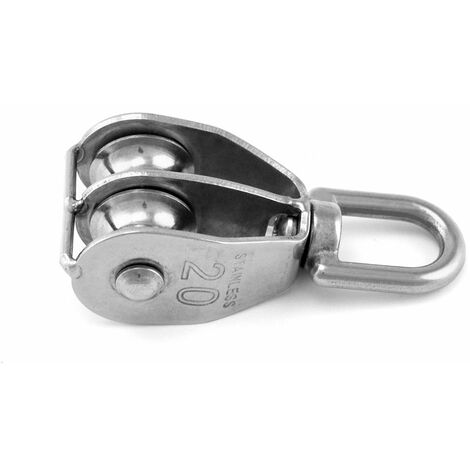 Lot De 2 Poulies Doubles De Levage Type U M20 - Capacité 75 Kg Chaque