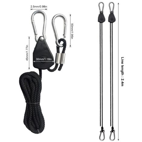 Lot De 4 Cordes à Cliquet Réglables En Nylon - 6m, 4mm, Capacité 65kg - Pour Camping, Tentes, Lampes De Culture