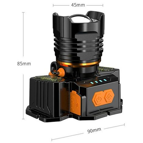 Lampe Frontale Led Rechargeable,2 Pièces Avec 9 Modes D'Éclairage