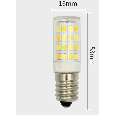 Ampoule LED E14 hotte aspirante, 5W équivalent halogène 50W, Blanc chaud 3000K 550LM, Ampoule petite culot à vis pour hotte et frigo, Non dimmable, 2 Pièces