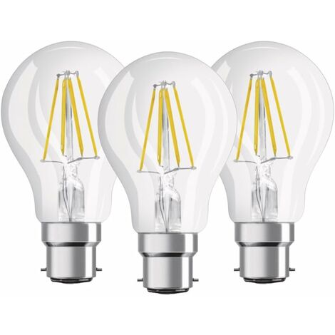 Lot de 3 Ampoules LED Filament Standard - Culot B22 - 8 W Equivalent 60 W - Blanc Chaud 2700K