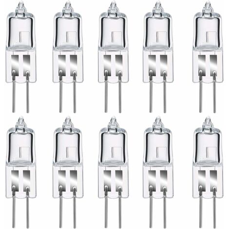 Ampoules Halogènes G4, Lampe de Base à Broche Halogène G4 12V 20W, 2800K Blanc Chaud Gradable G4 Lampe à Capsule Transparente Lot de 10