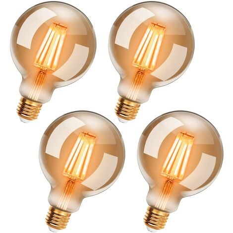 B.K.Licht Lot de 2 ampoules LED Edison Vintage ST64 I E27, 4W, blanc chaud  2700K