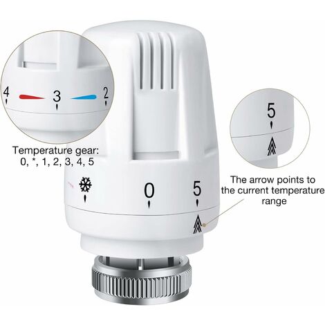 4 PCS Tête Thermostatique Radiateur, Tête Thermostat Radiateur TRV M30 x 1,5, Vanne Thermostatique Radiateur, Vannes de Radiateur de Radiateur pour Système de Chauffage pour Maison et Bureau
