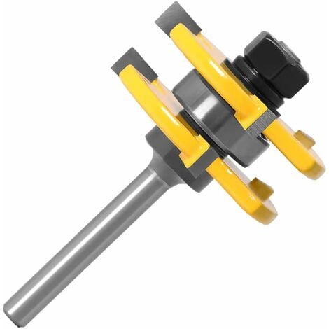 45 Degrés Verrouiller Mitre Routeur Bit + Mèche de Langue + Fraise à Rainurer, Fraise à Bois pour Outils de Menuiserie (1/4'' (6,35mm))