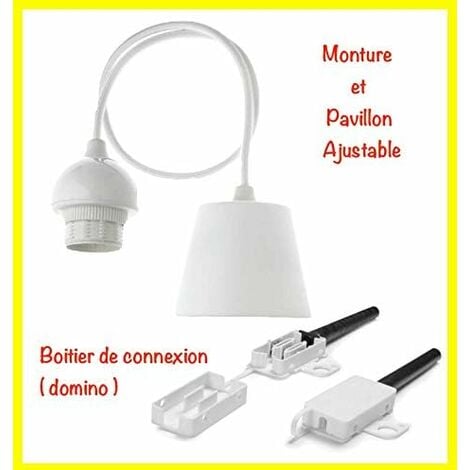 DIY Luminaire à Suspension - Lustre Chambre Prêt à Être Branché  Abat-Jour à Suspendre au Plafond  Pour Décoration Salon, Chambre Enfants, Ado, Adultes - Ø30 cm - Blanc