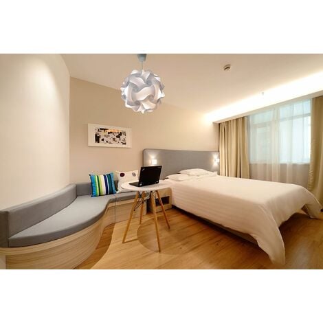DIY Luminaire à Suspension - Lustre Chambre Prêt à Être Branché  Abat-Jour à Suspendre au Plafond  Pour Décoration Salon, Chambre Enfants, Ado, Adultes - Ø30 cm - Blanc