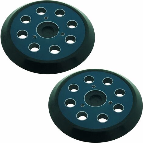2 Lot de 2 patins abrasifs pour ponceuse orbitale 8 trous 125 mm Compatible avec Makita M9204 BO5030 BO5031 DBO180Z BO8041 DBO180RMJ BO5041 BO5010 BO50111 BO5012. (1/3)